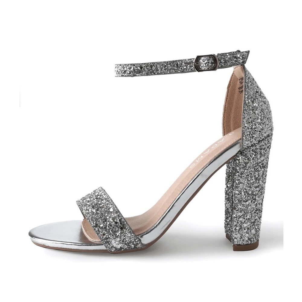 J. Adam’s Shirley Silver Glitter Women's Heels